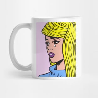 Blonde Crying Comic Girl Mug